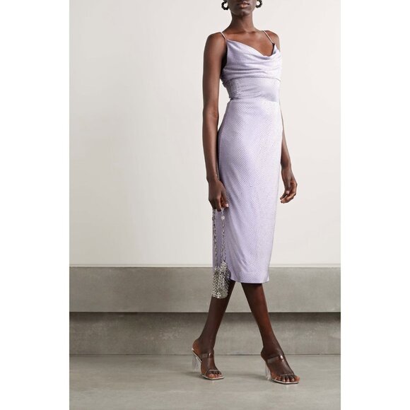 ET OCHS The Harmony Crystal Stretch Midi Dress Haze Womens Size 4 - Picture 1 of 16